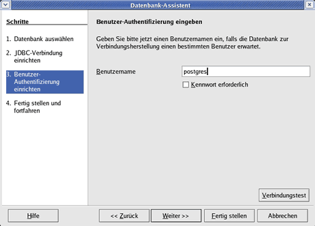 PostgreSQL Authentifizierung