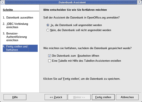 PostgreSQL bei OpenOffice anmelden